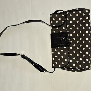 💜VINTAGE💜 LIZ CLAIBORNE Black & White Polka Dot Envelope Purse a DEAL!!!